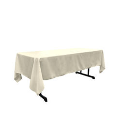 LA Linen TCpop60x144-IvoryP25 Polyester Poplin Rectangular Tablecloth&#44; Ivory - 60 x 144 in.