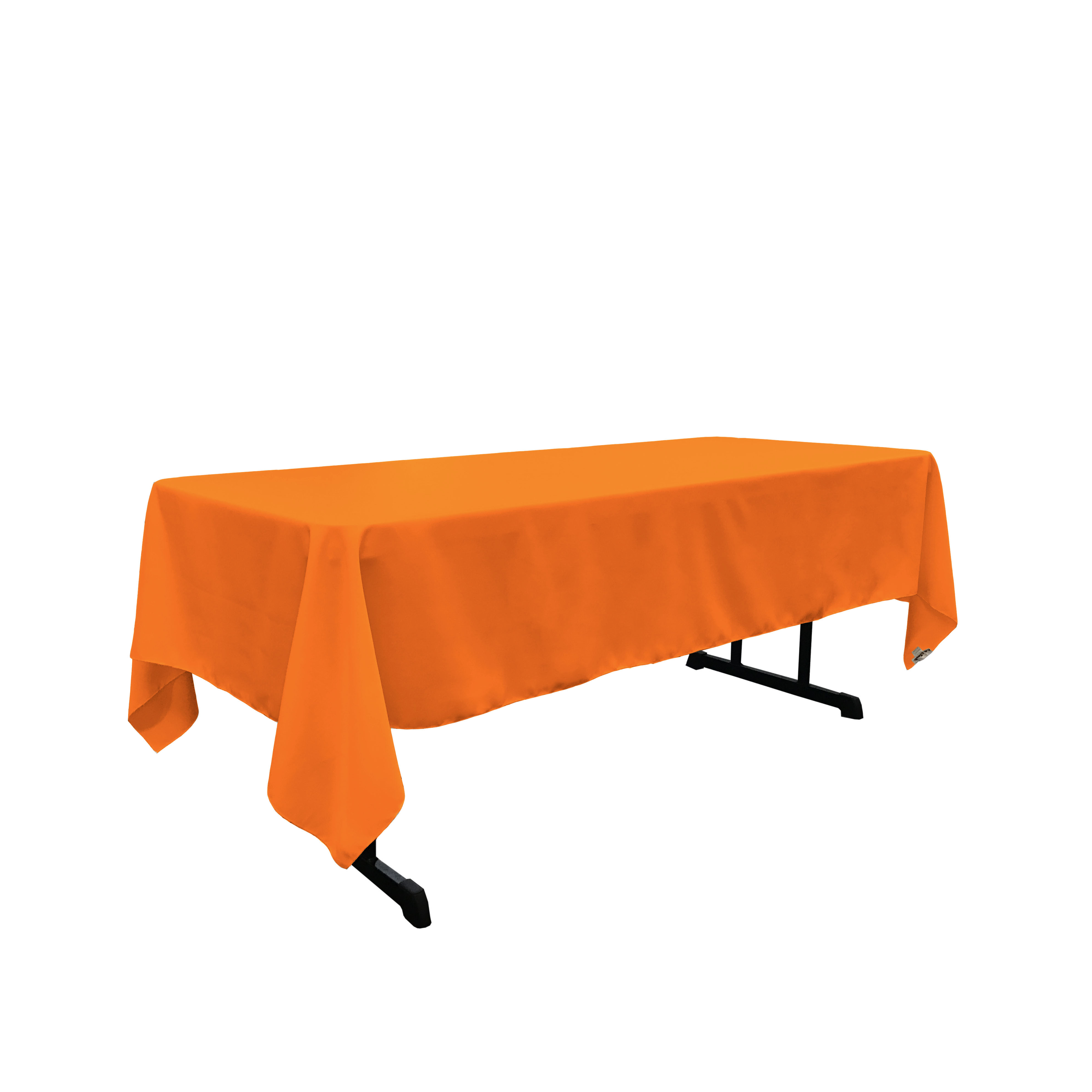 LA Linen Polyester Poplin Rectangular Tablecloth 60"x144", Orange