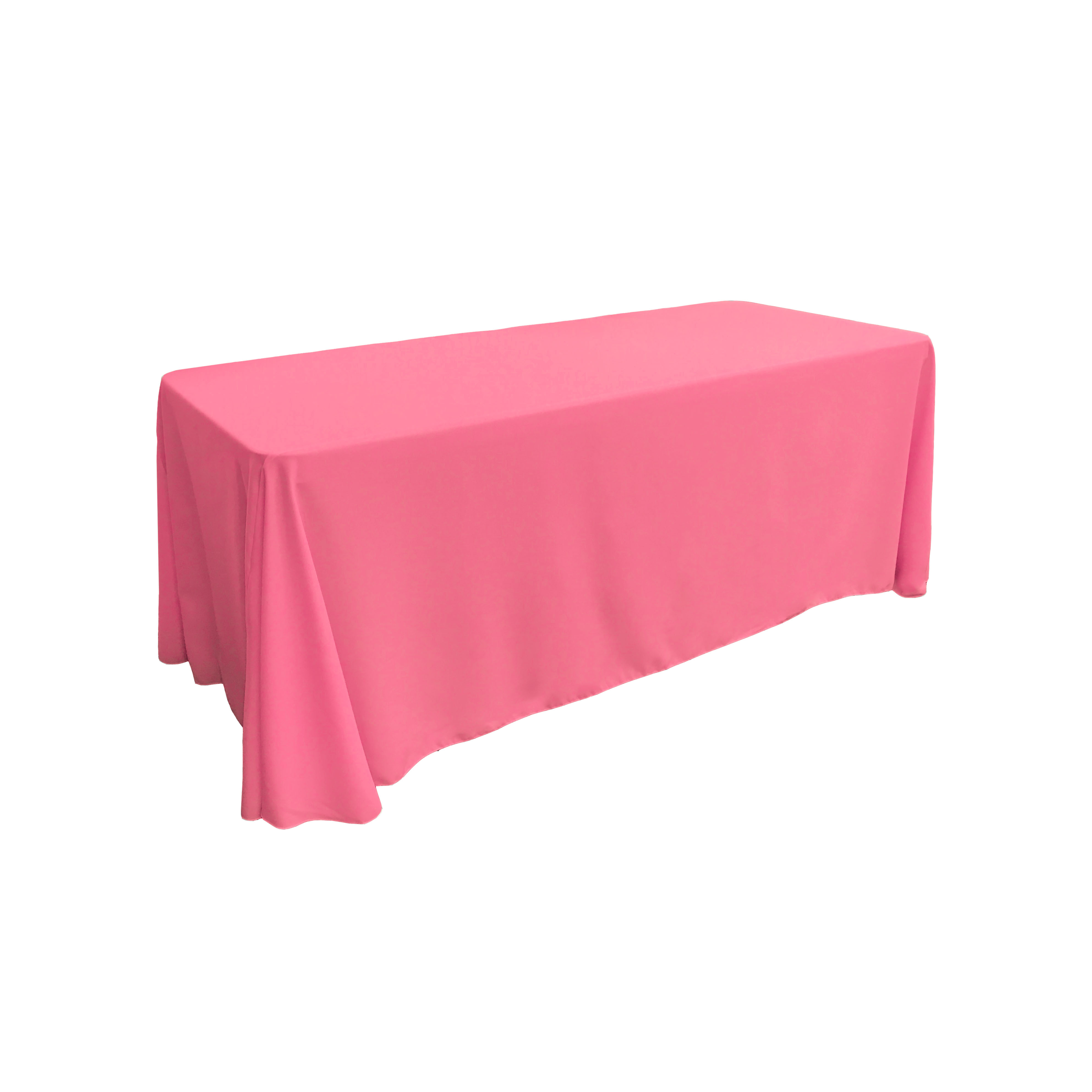 LA Linen Polyester Poplin Rectangular Tablecloth 90"x132", Hot Pink