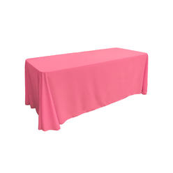 LA Linen TCpop90x132-HotPinkP38 Polyester Poplin Rectangular Tablecloth&#44; Hot Pink - 90 x 132 in.
