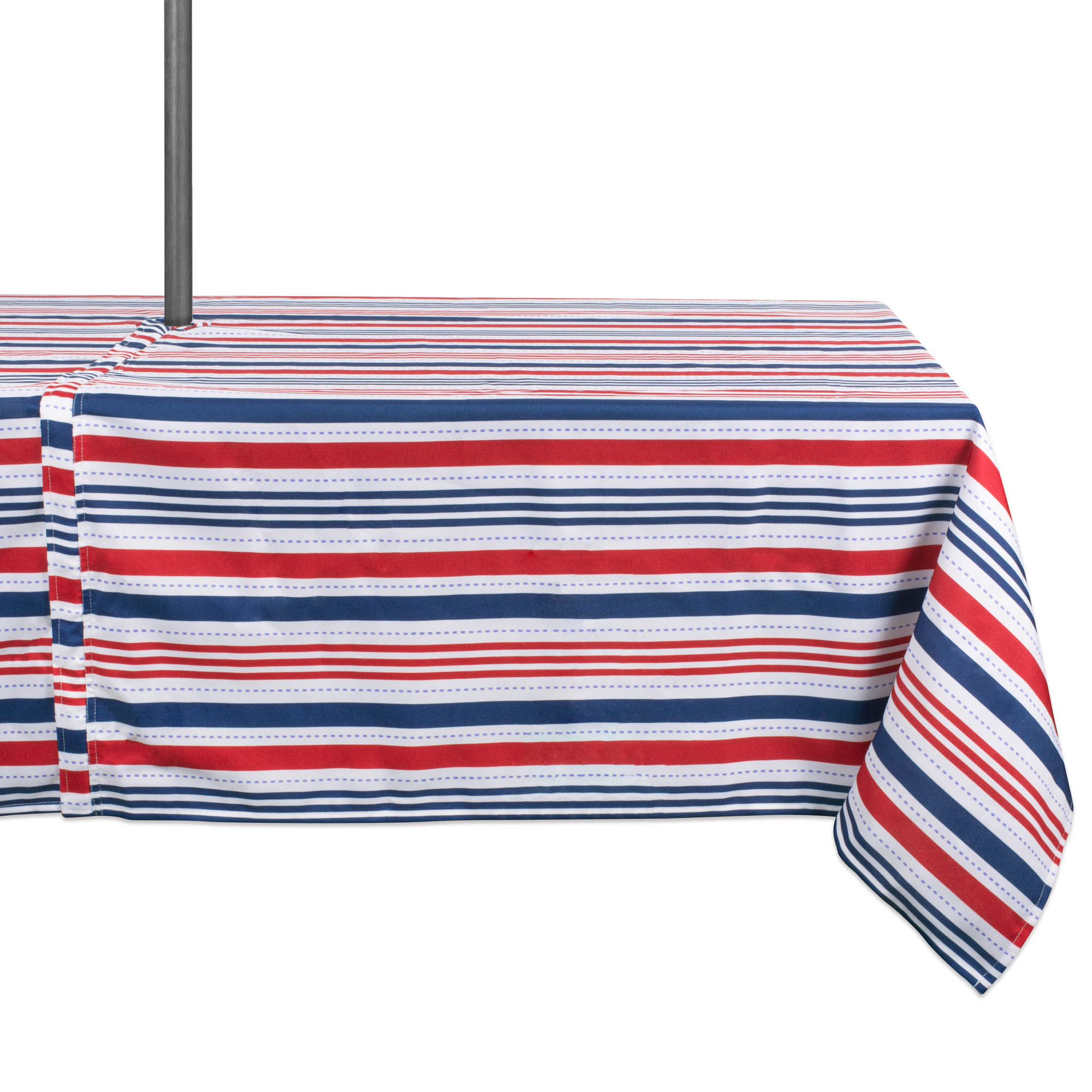 Design Imports DII Patriotic Stripe Outdoor Tablecloth With Zipper