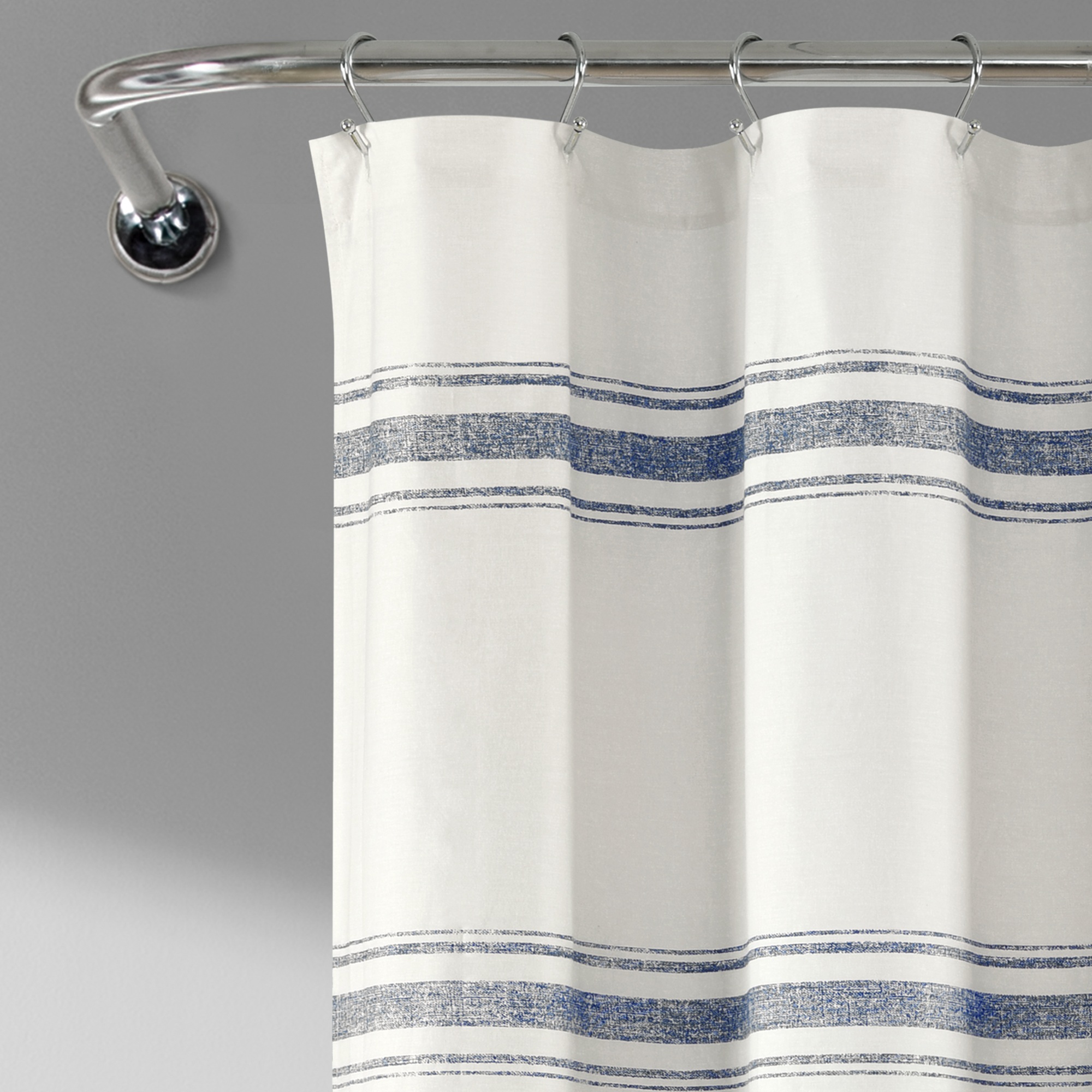 Lush Decor Farmhouse Stripe Shower, Linen Stripe Shower Curtain