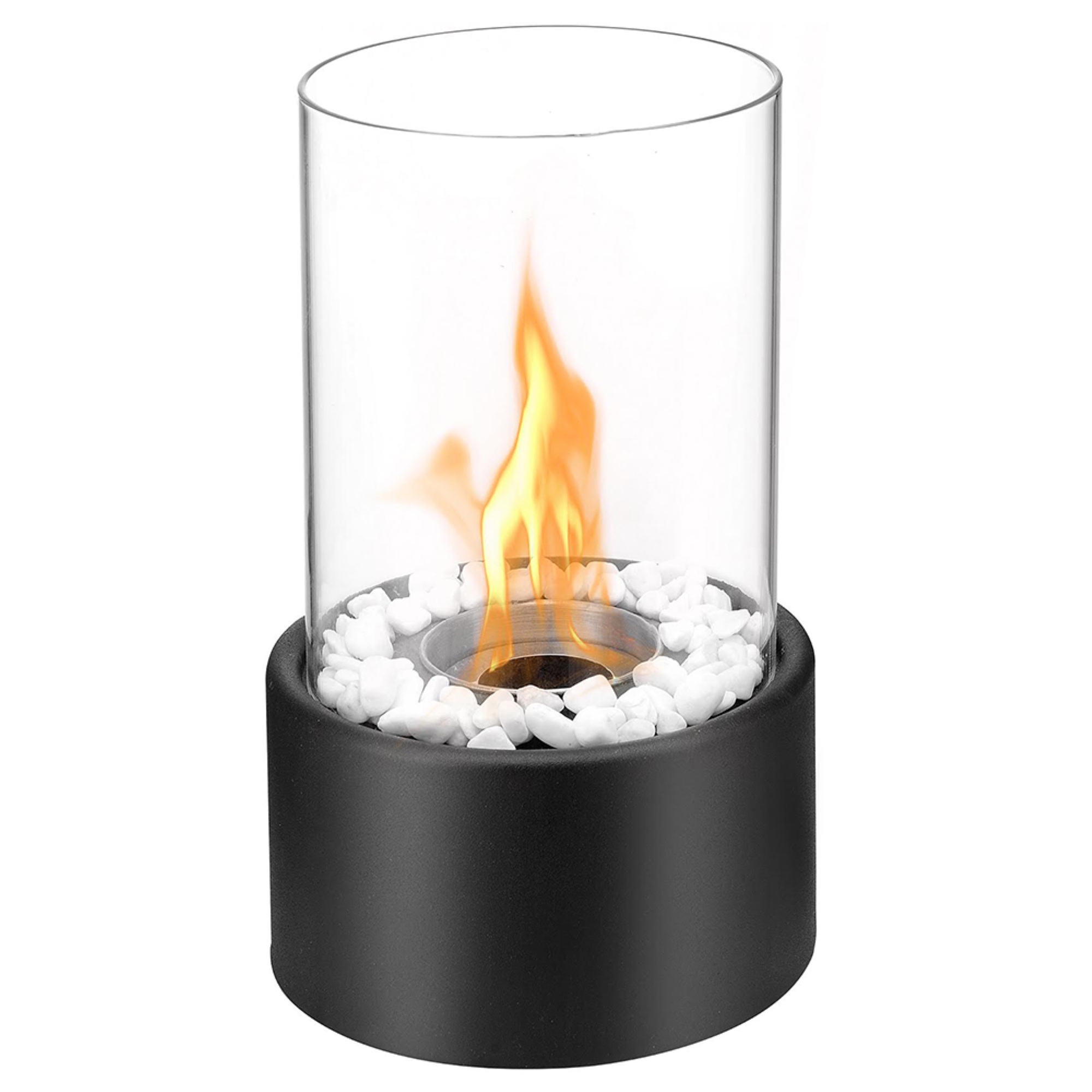 Regal Flame Eden Ventless Indoor Outdoor Fire Pit Tabletop Portable Fire Bowl Pot Bio Ethanol Fireplace in Black - Realistic Cl