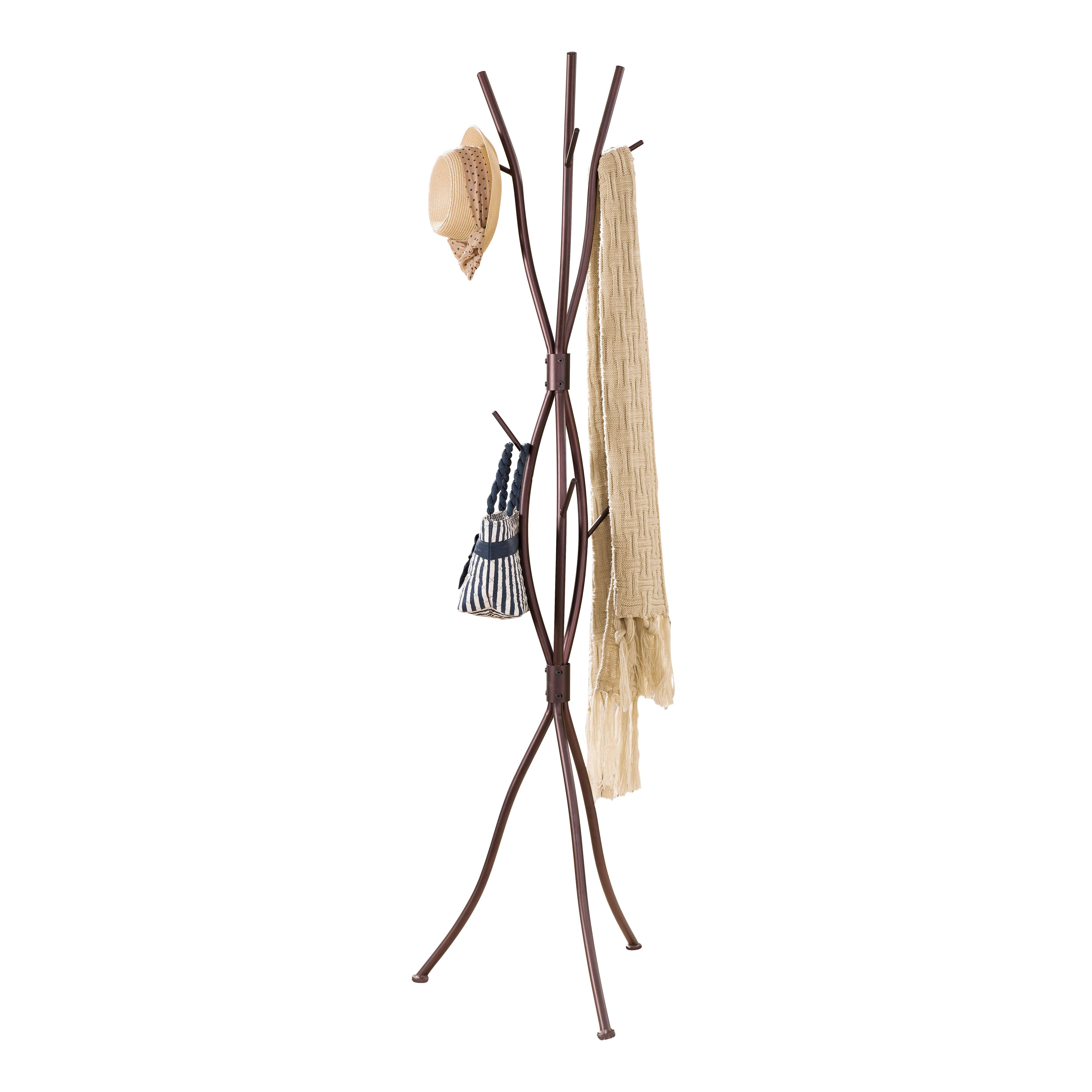 Pilaster Designs, Bronze Finish Metal Tree Branches Coat and Hat Rack Stand