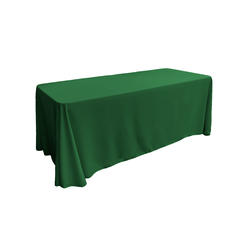 LA Linen TCpop90x132-GreenEmP32 Polyester Poplin Rectangular Tablecloth&#44; Emerald Green - 90 x 132 in.