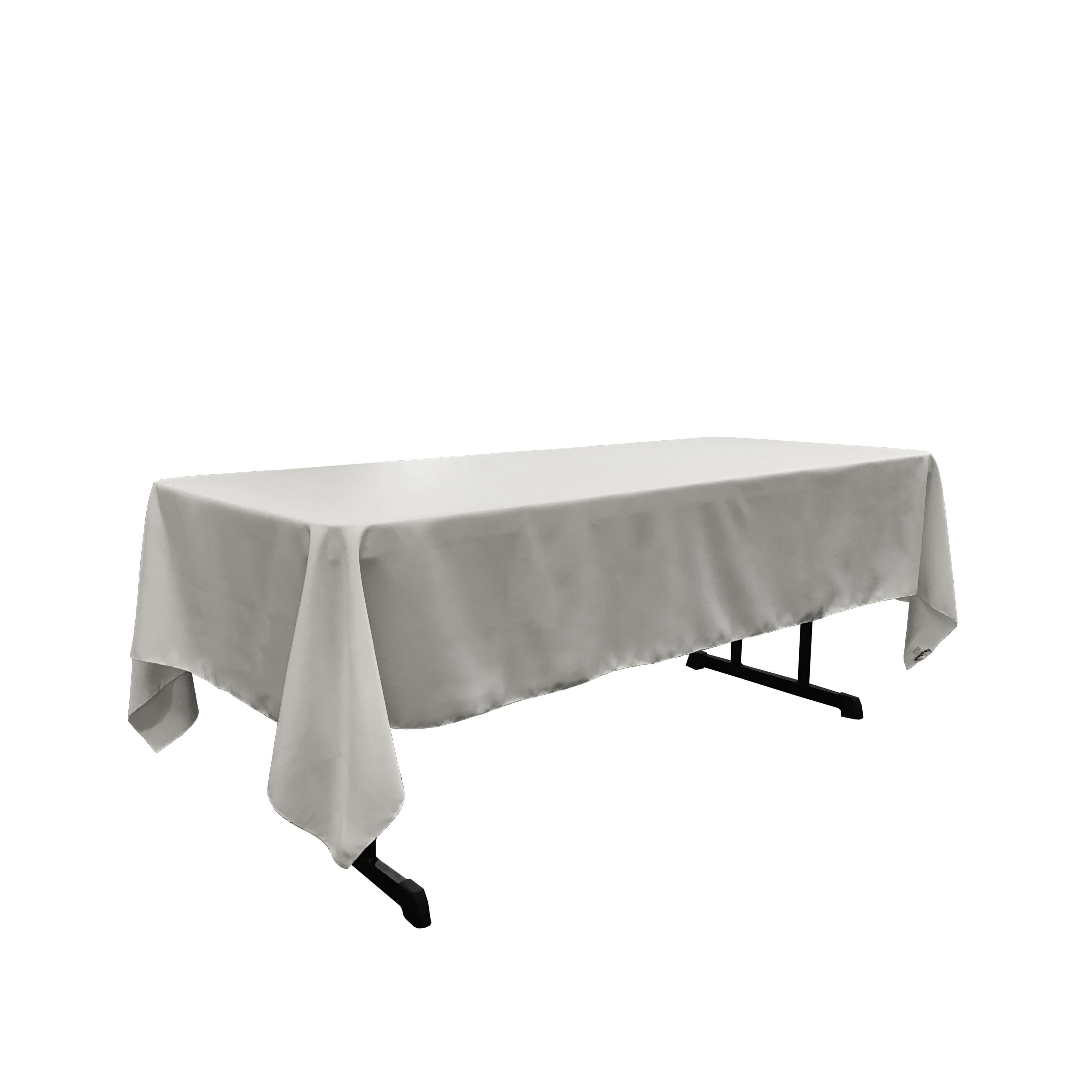 LA Linen TCpop60x120-GrayLgtP41 Polyester Poplin Rectangular Tablecloth&#44; Light Gray - 60 x 120 in.