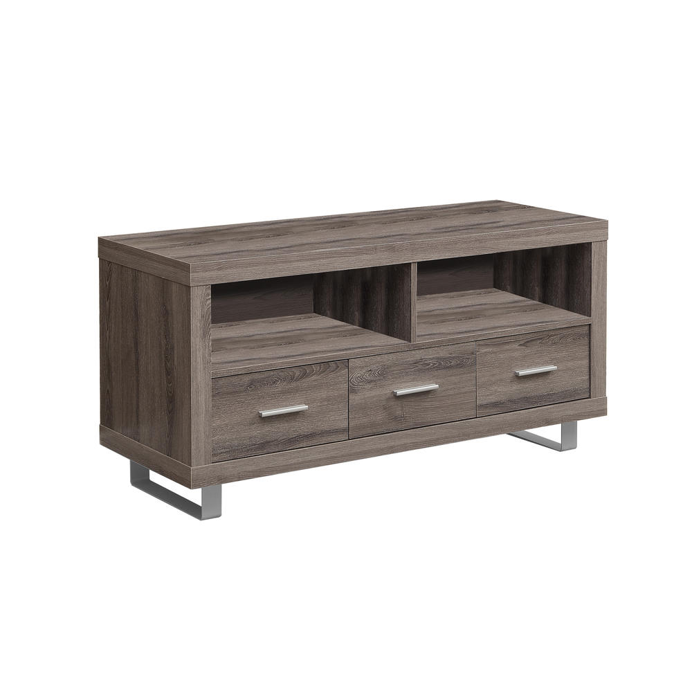 Monarch Specialties Tv Stand, 48 Inch, Console, Media Entertainment Center, Storage Cabinet, Living Room, Bedroom, Laminate, Brown, Contemporary, 