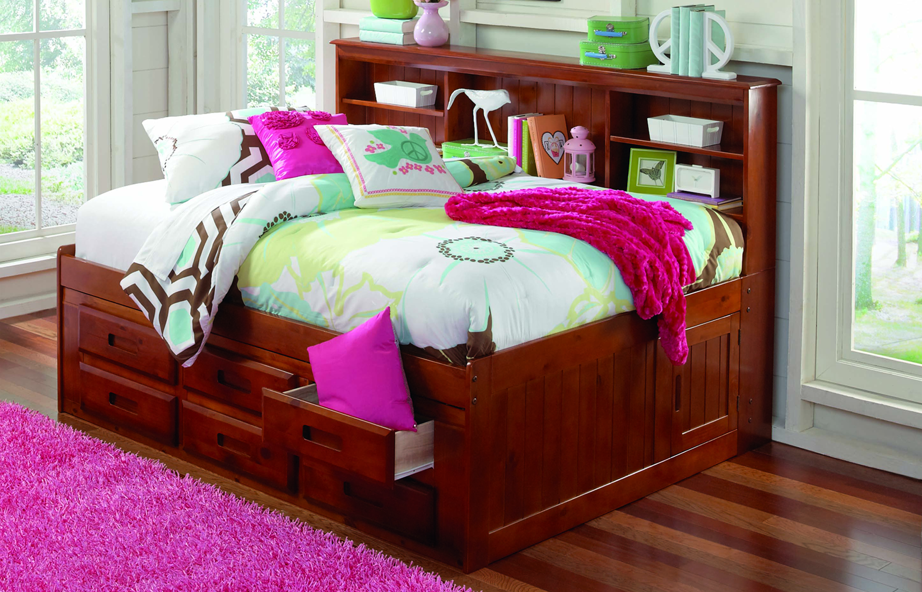 Drawer Storage And Twin Trundle Bed, Bookcase Daybed With 3 Drawers And Trundle