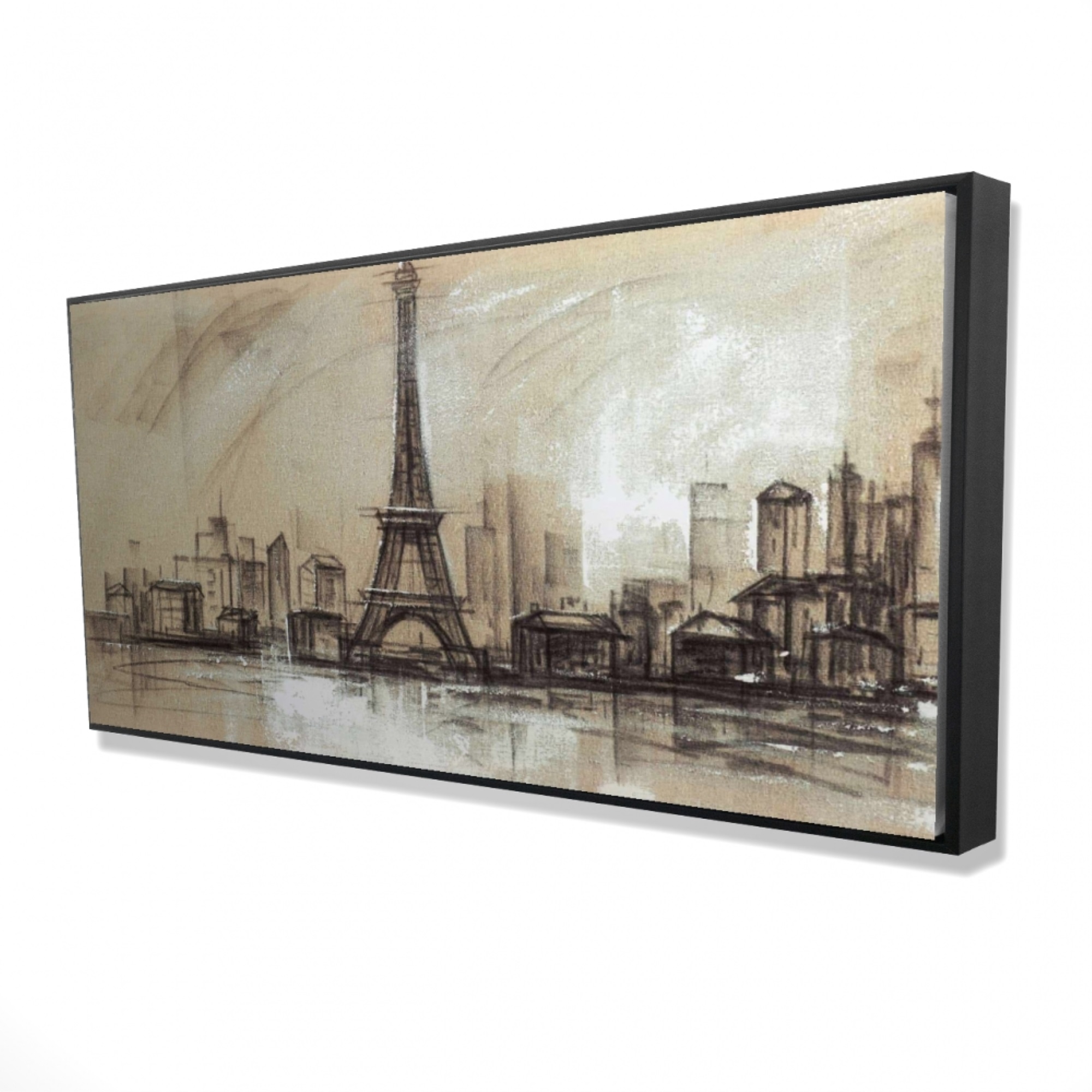Begin Eiffel Tower Sketch - Framed Print on canvas by Begin Edition