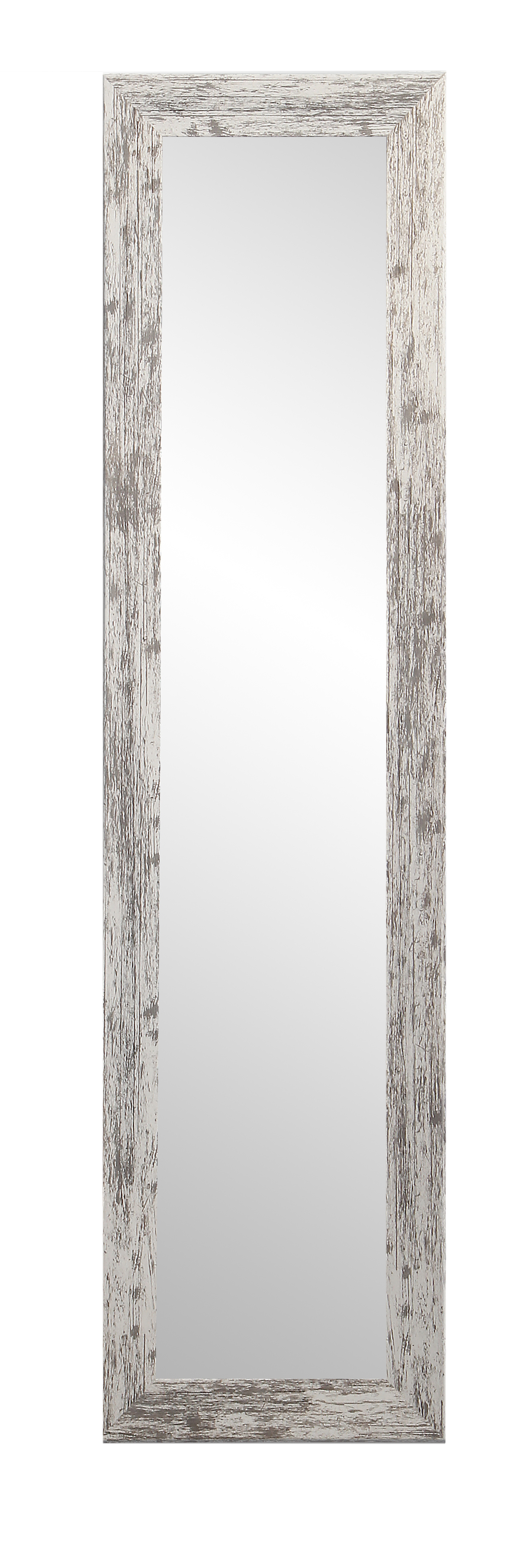 BrandtWorks White Barnwood Slim Floor Mirror