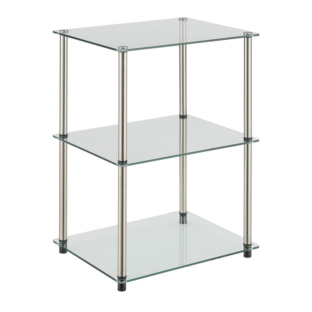 Convenience Concepts Designs2Go Classic Glass Tall 3 Tier End Table