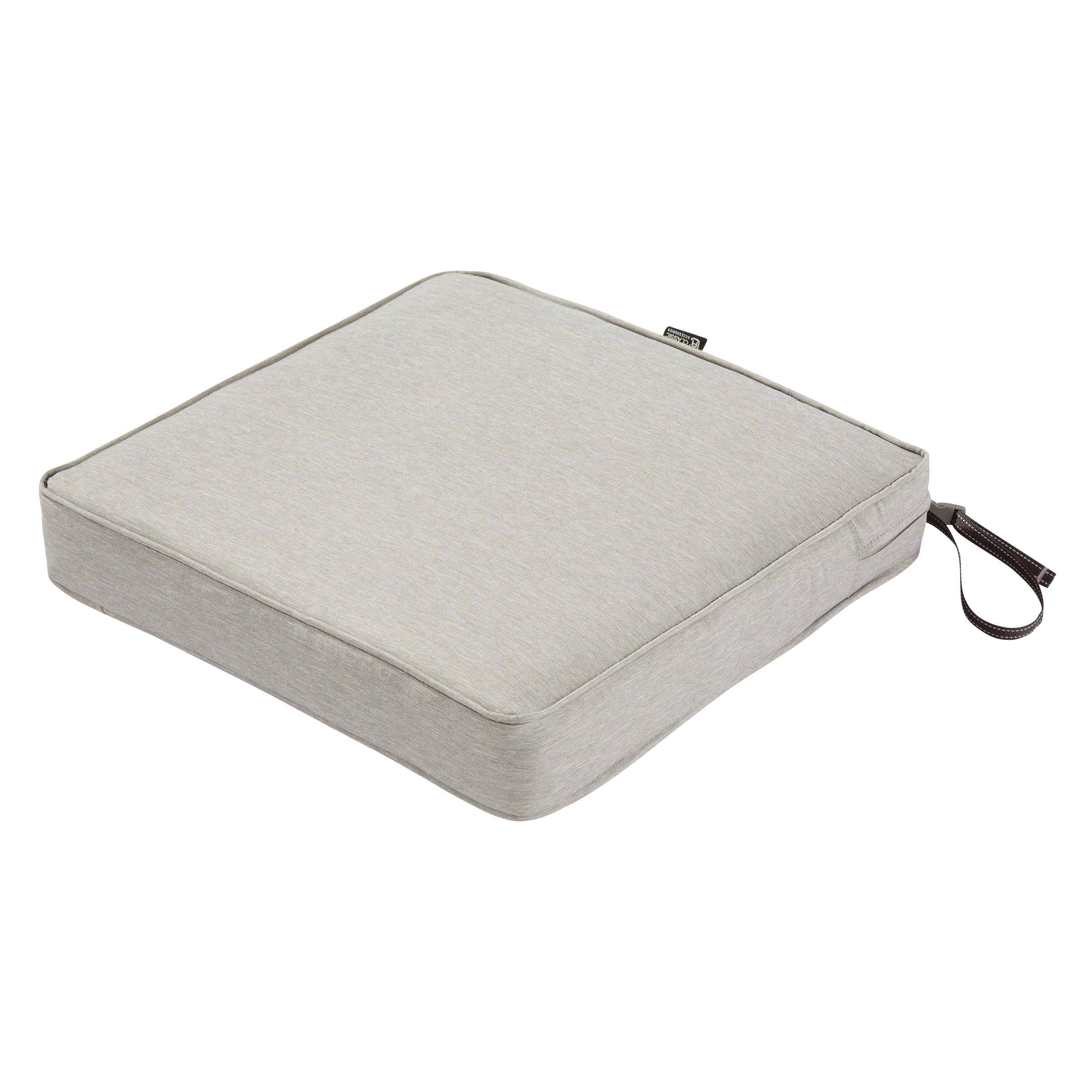 Classic Accessories Square Patio Dining Seat Cushion, Heather Gray, 21"x21"x3"