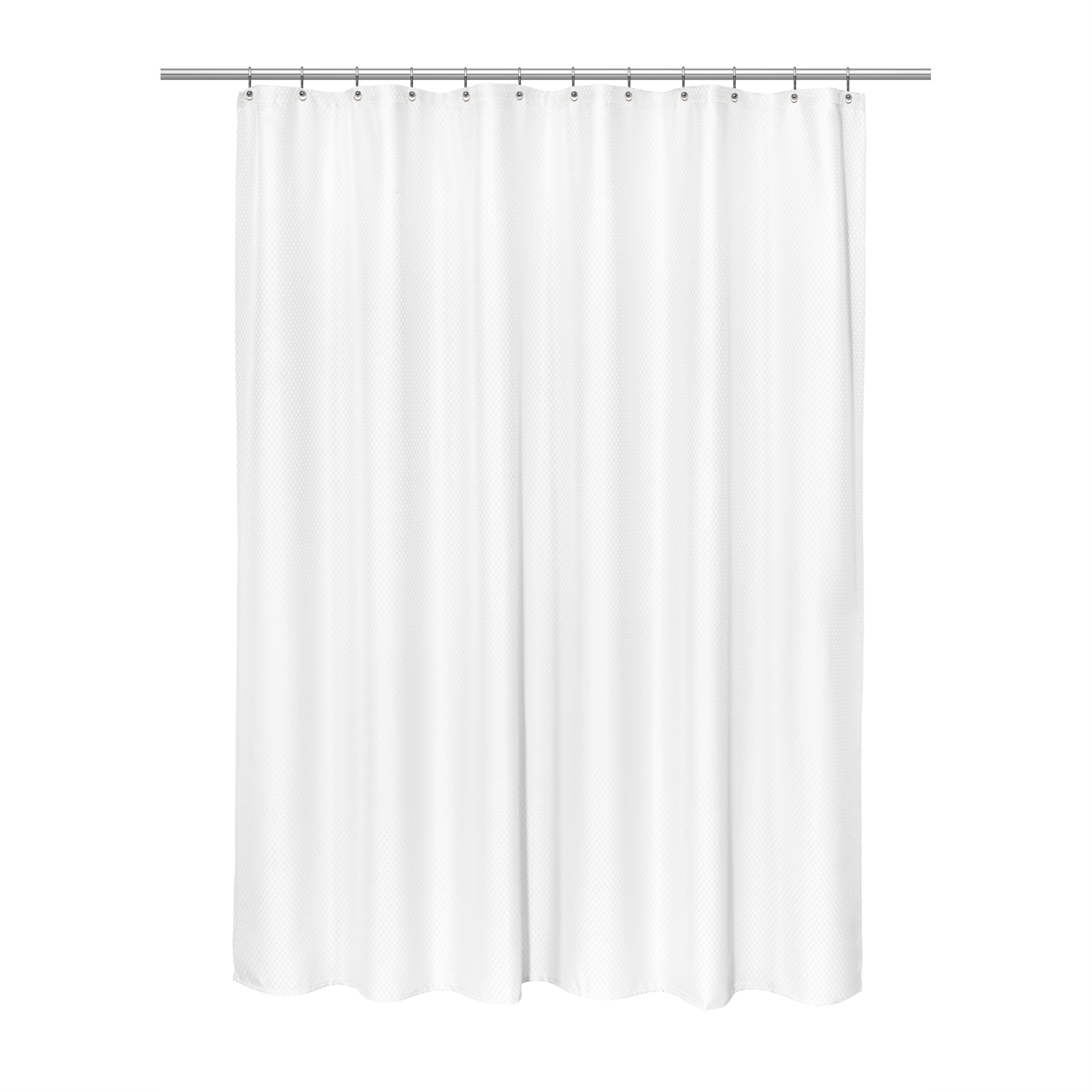 Carnation Home Fashions "Grace" Jacquard 70"x84" Shower Curtain in White