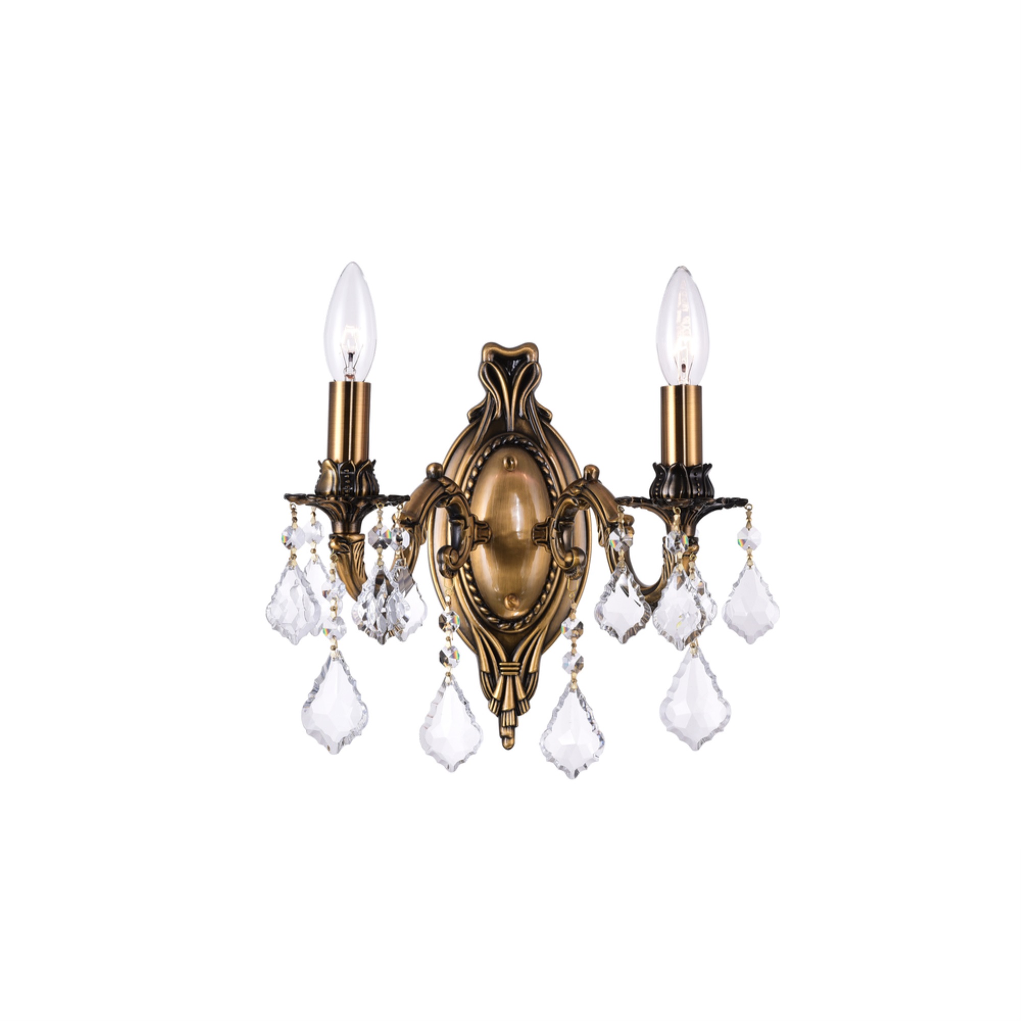 CWI Lighting 2 Light Wall Sconce With French Gold finish