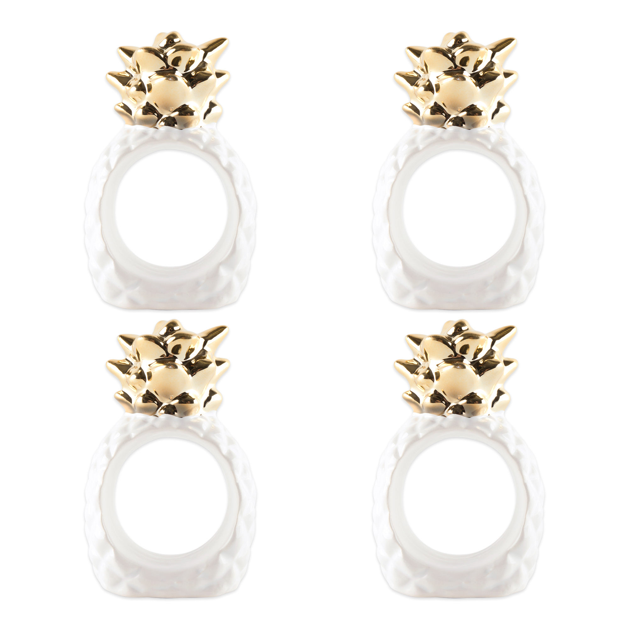 Design Imports DII Gold Pineapple Napkin Ring (Set of 4)