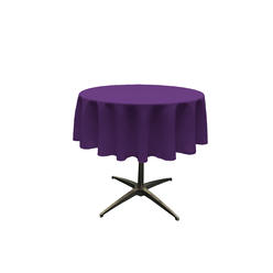 LA Linen Polyester Poplin Tablecloth 58" Round, Purple