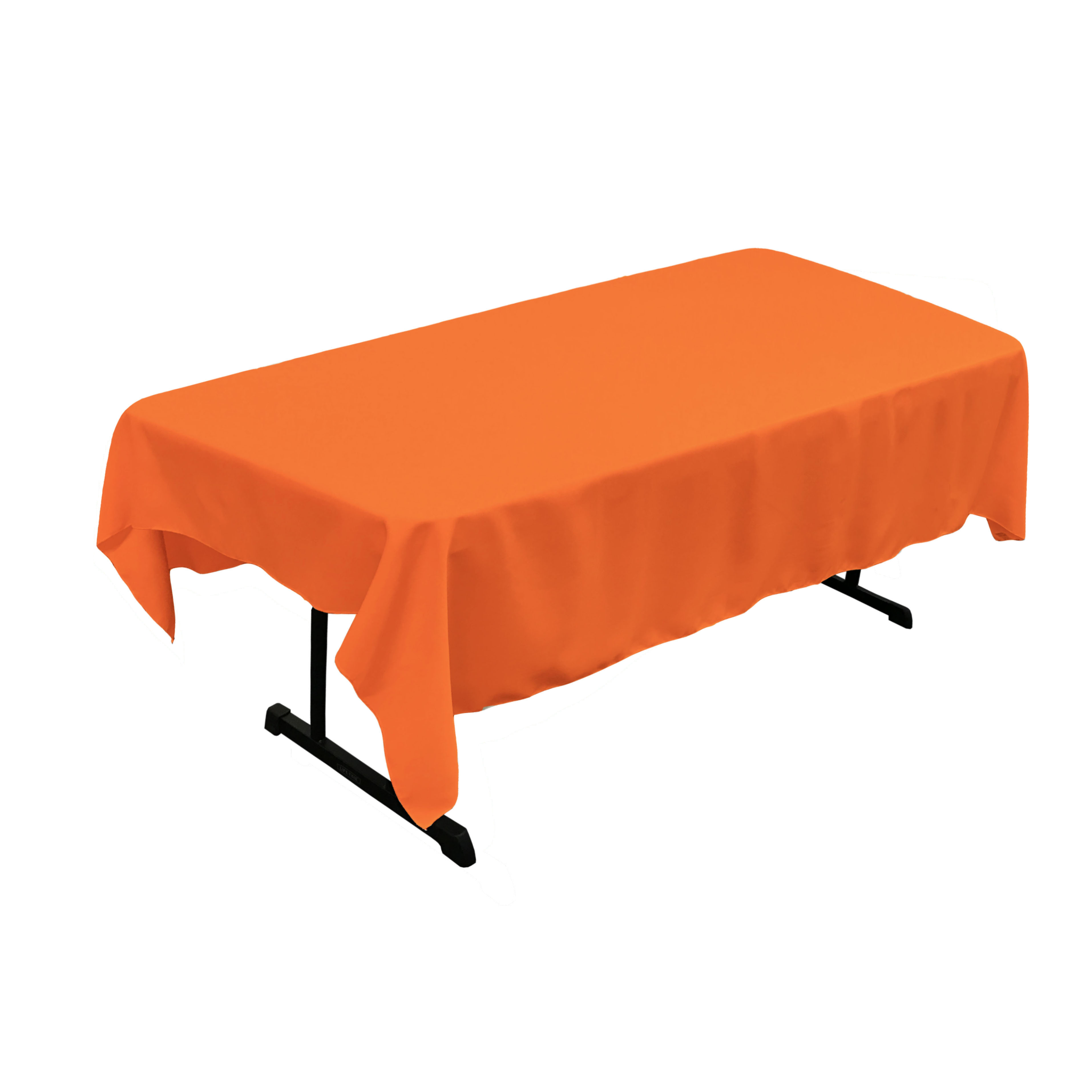 LA Linen TCpop60x90-OrangeP48 Polyester Poplin Rectangular Tablecloth&#44; Orange - 60 x 90 in.