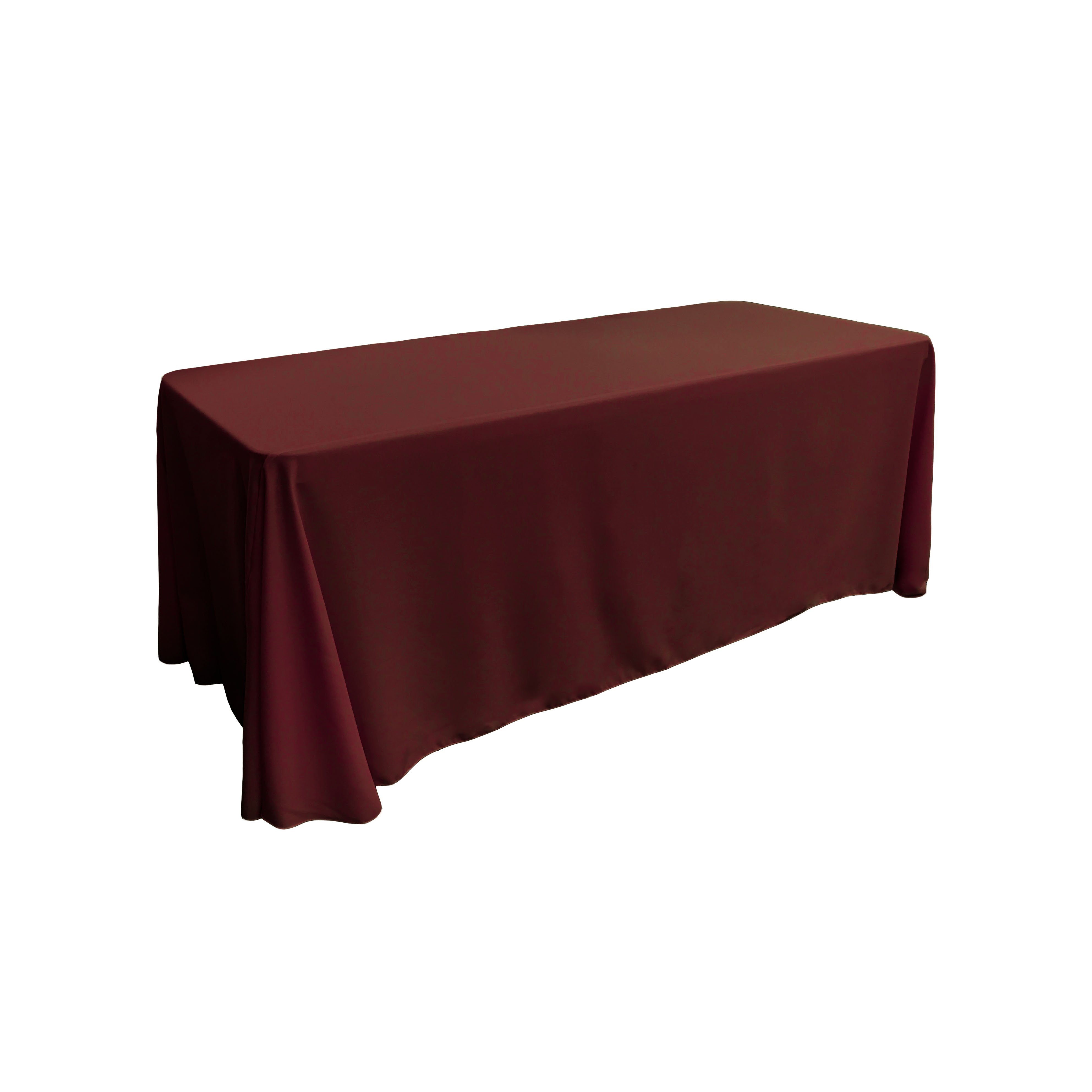 LA Linen TCpop90x132-BurgundyP17 Polyester Poplin Rectangular Tablecloth&#44; Burgundy - 90 x 132 in.