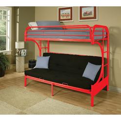Red Metal Futon Bunk Bed, Red Metal Bunk Bed