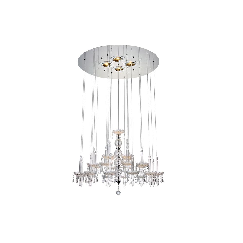 Whiteline Modern Living Macy Pendant Lamp Clear Glass and Crystal..