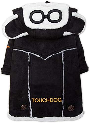 Touchdog JKTD16BKMD Tuskegee Aero-Vintage Designer Dog Coat - Black - Medium