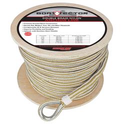 Extreme Max 5-8X200 W-G W-THIMBLE 0.62 in.x 200 ft. BoatTector Double Braid Nylon Anchor Line with Thimble