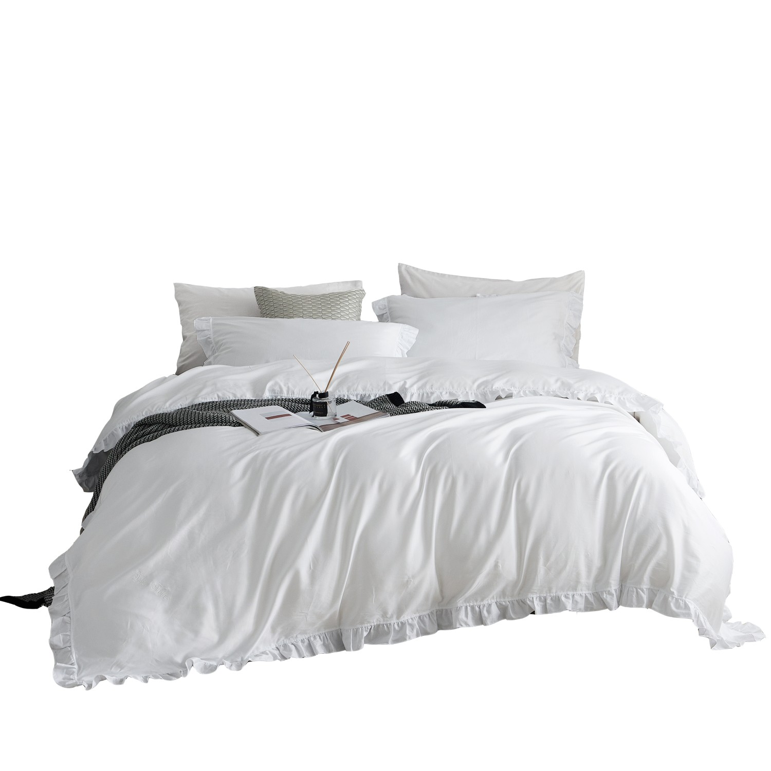 Dolce Mela Dm807k King Size 6 Piece Duvet Cover Set Ruffled Bedding 100 Cotton Dolce Mela Dm807k King Size 6 Piece, King Size Ruffle Bedding