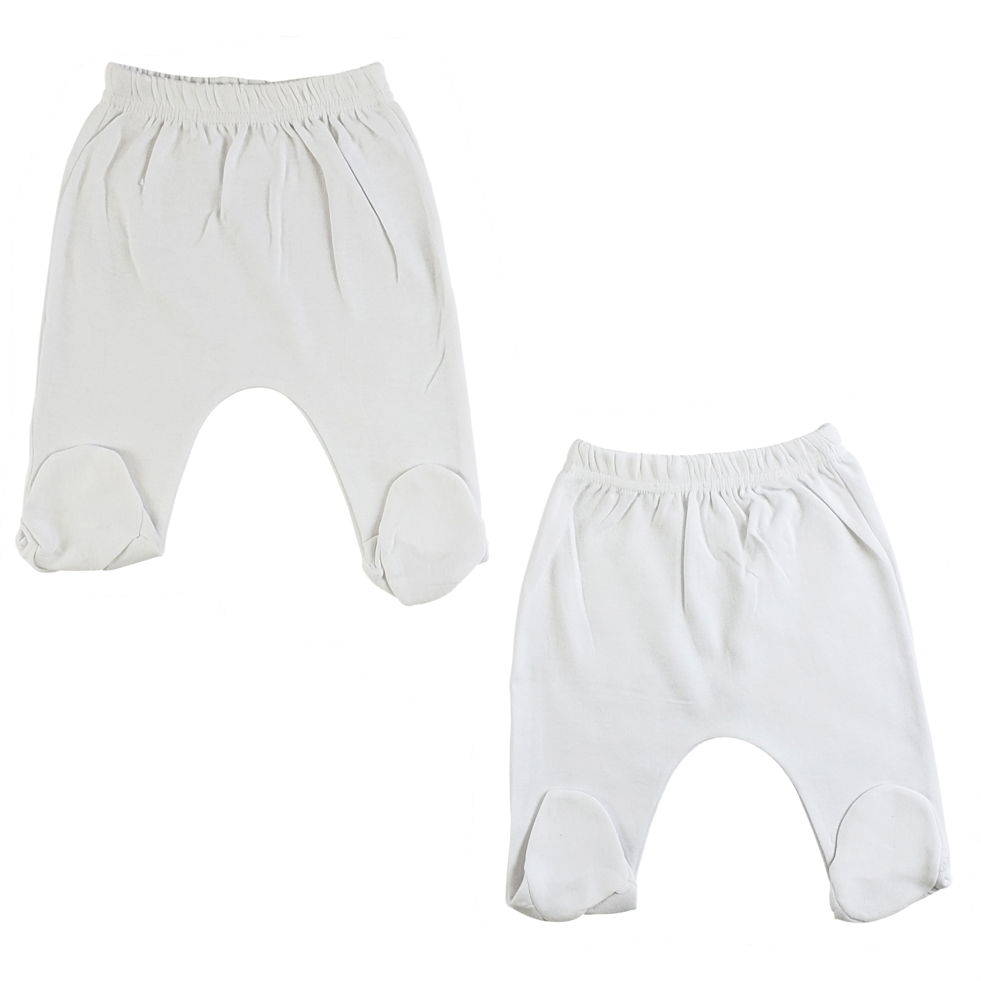 Bambini White Closed Toe Pants - 2 Pack