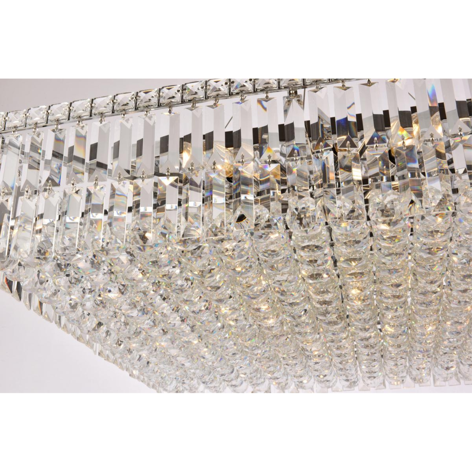 Elegant Lighting 2032 Maxime Collection Hanging Fixture L28in W28in  H7.5in Lt:12 Chrome Finish (Royal Cut Crystals)
