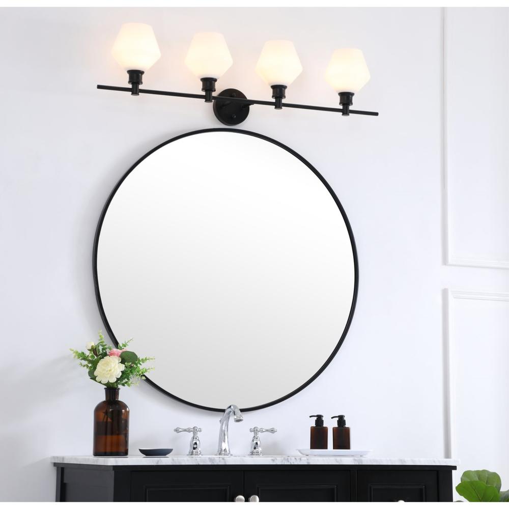 Living District Gene 4 light Black and Frosted white glass Wall sconce