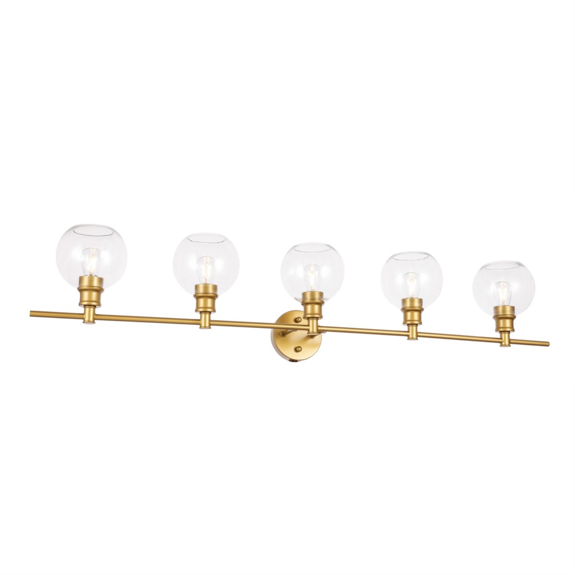 Living District Collier 5 light Brass and Clear glass Wall sconce