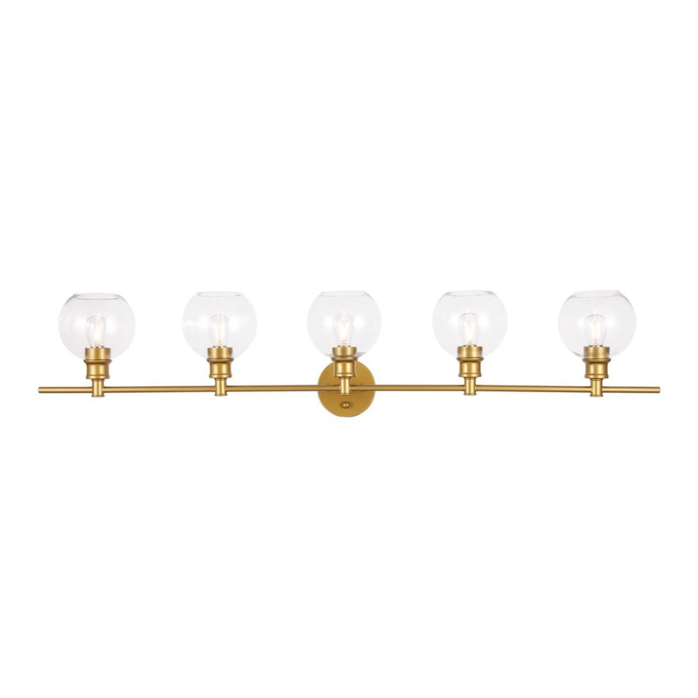 Living District Collier 5 light Brass and Clear glass Wall sconce