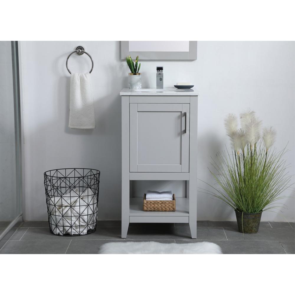 Elegant Decor 18 inch Single Bathroom Vanity in Grey