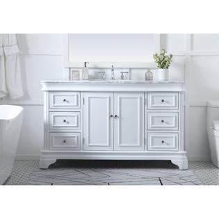 Elegant Decor 60 Inch Single Bathroom, White 60 Inch Vanity