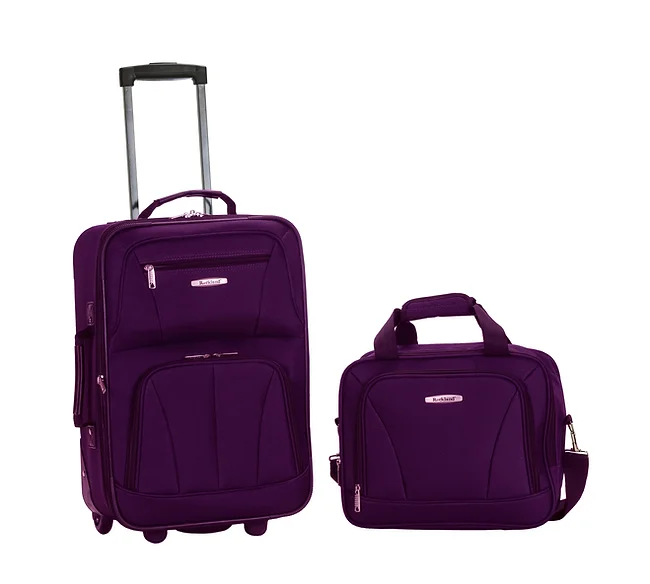 Rockland Unisex 2 Piece Luggage Set F102 Purple Size OSFA