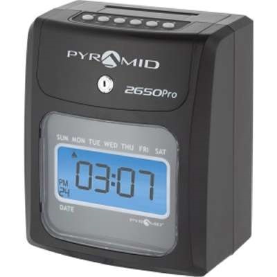 Pyramid Time Systems 2650 Time Clock, Auto Align, 6 Column