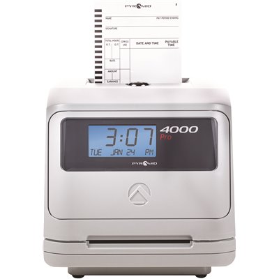 pyramid time systems 4000 time clock, auto totaling, 50 employees pyramid time systems 4000