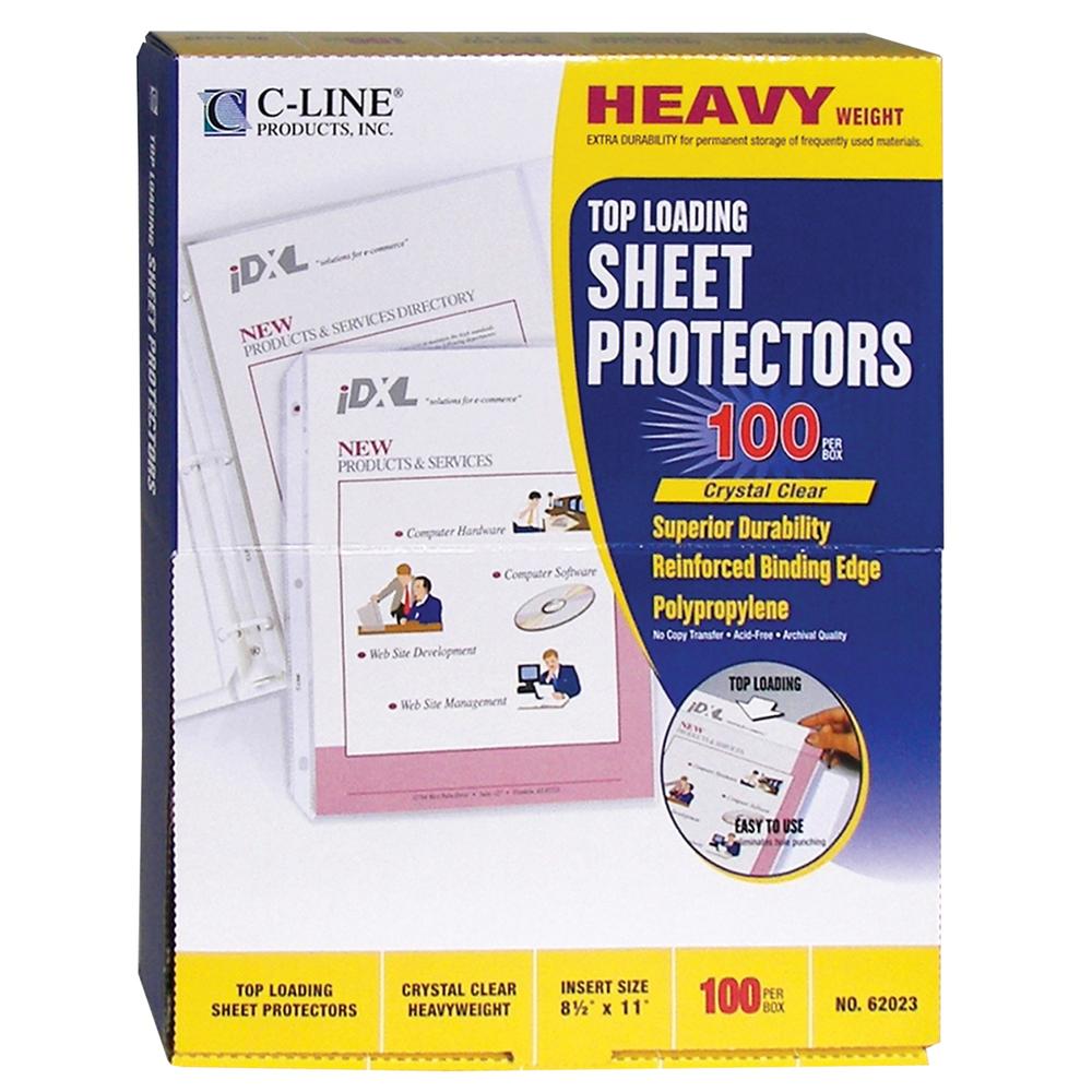 C-Line Heavyweight Polypropylene Sheet Protector, clear, 11 x 8 1/2, 100/BX, 62023