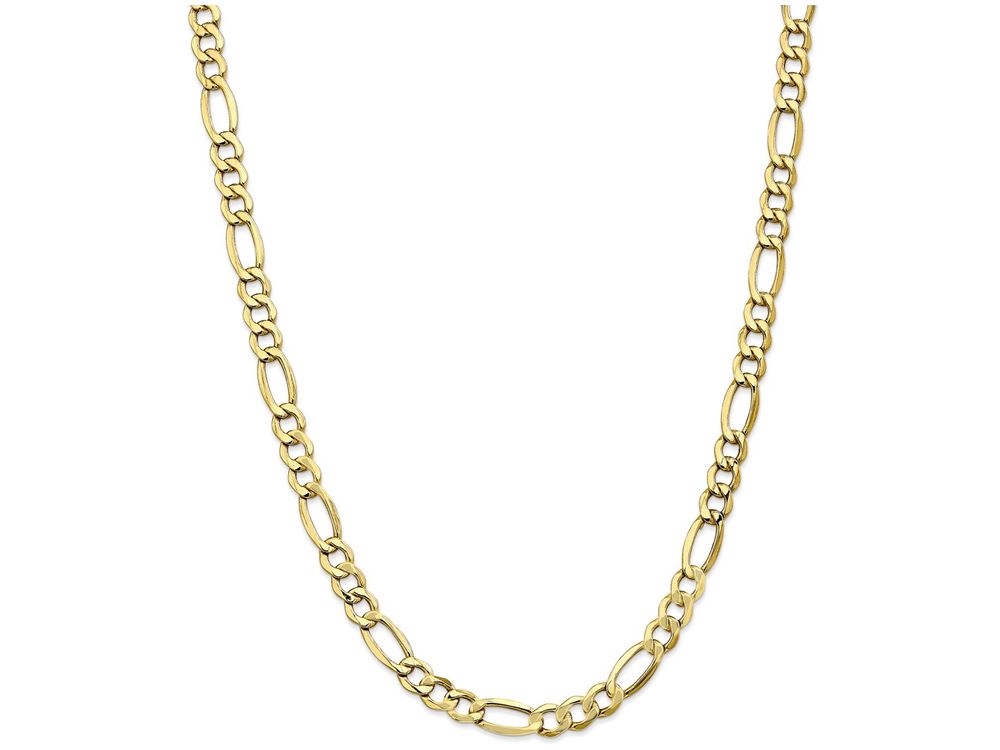 FJC Finejewelers 24 Inch 10k 7.3mm Semi-solid Figaro Chain Necklace in 10 kt Yellow Gold