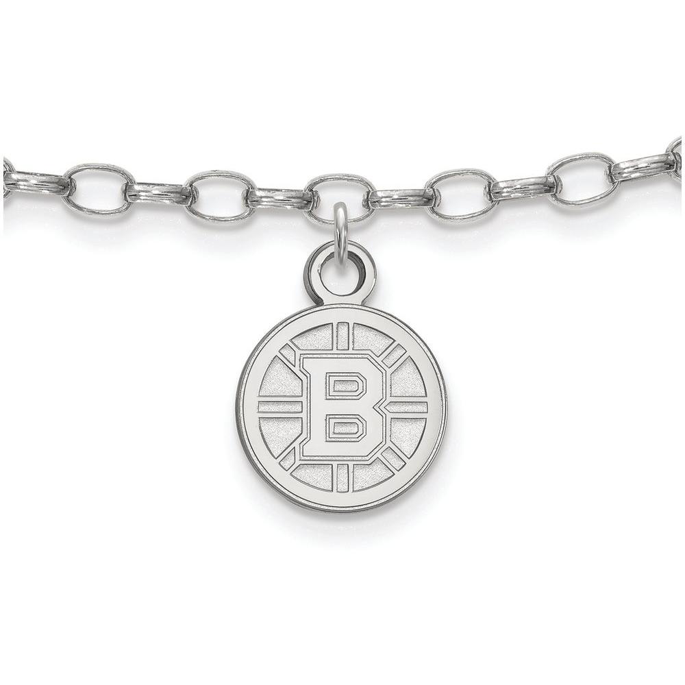 LogoArt Sterling Silver Boston Bruins Anklet