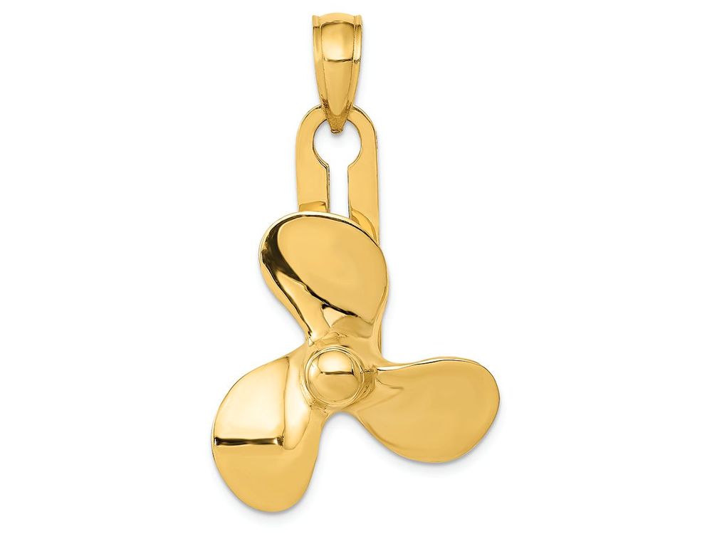FJC Finejewelers 14k Yellow Gold Moveable 3 Blade Propeller Charm