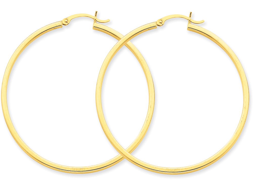 FJC Finejewelers 14k Yellow Gold 2mm Square Tube Hoop Earrings