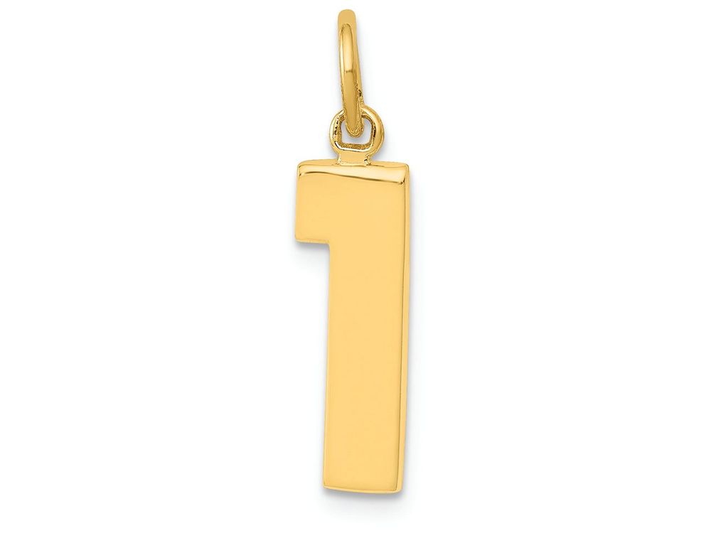 FJC Finejewelers 14k Yellow Gold Casted Medium Polished Number 1 Charm