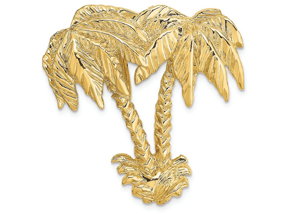 FJC Finejewelers 14k Yellow Gold Double Palm Tree Slide Charm