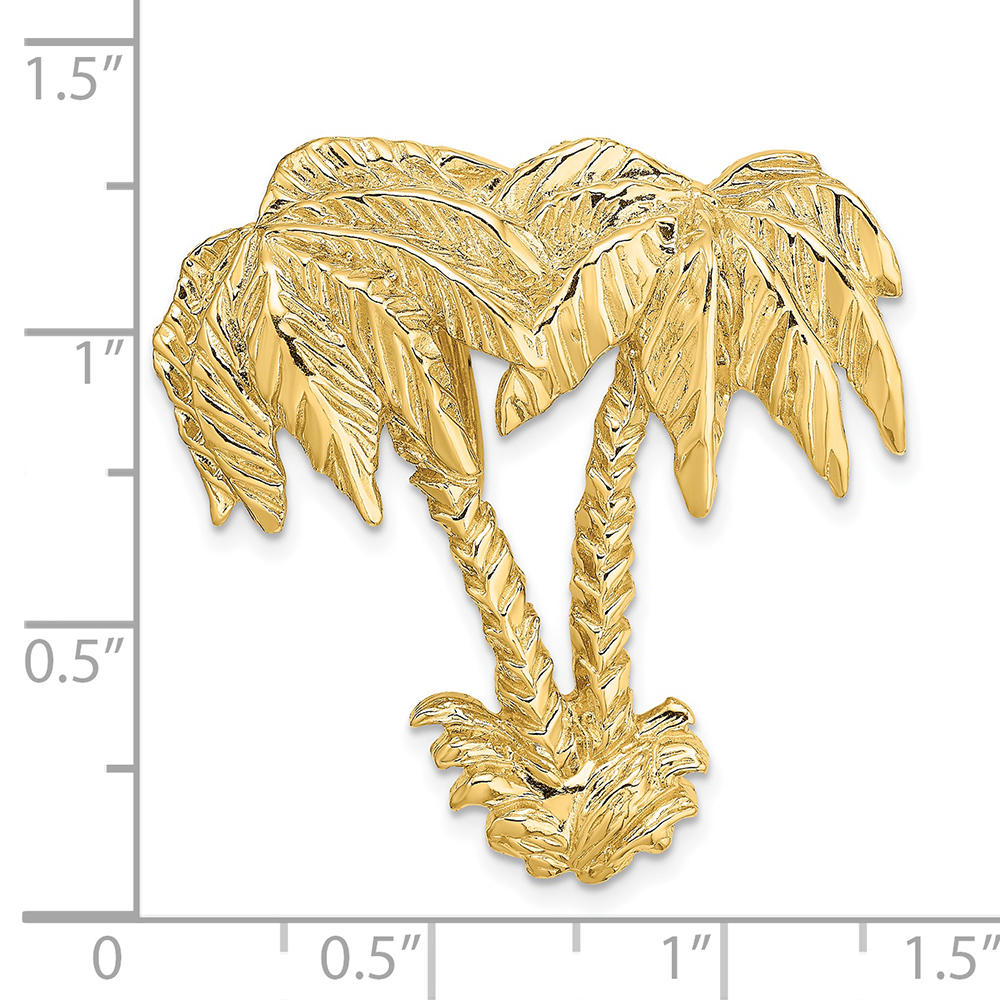 FJC Finejewelers 14k Yellow Gold Double Palm Tree Slide Charm