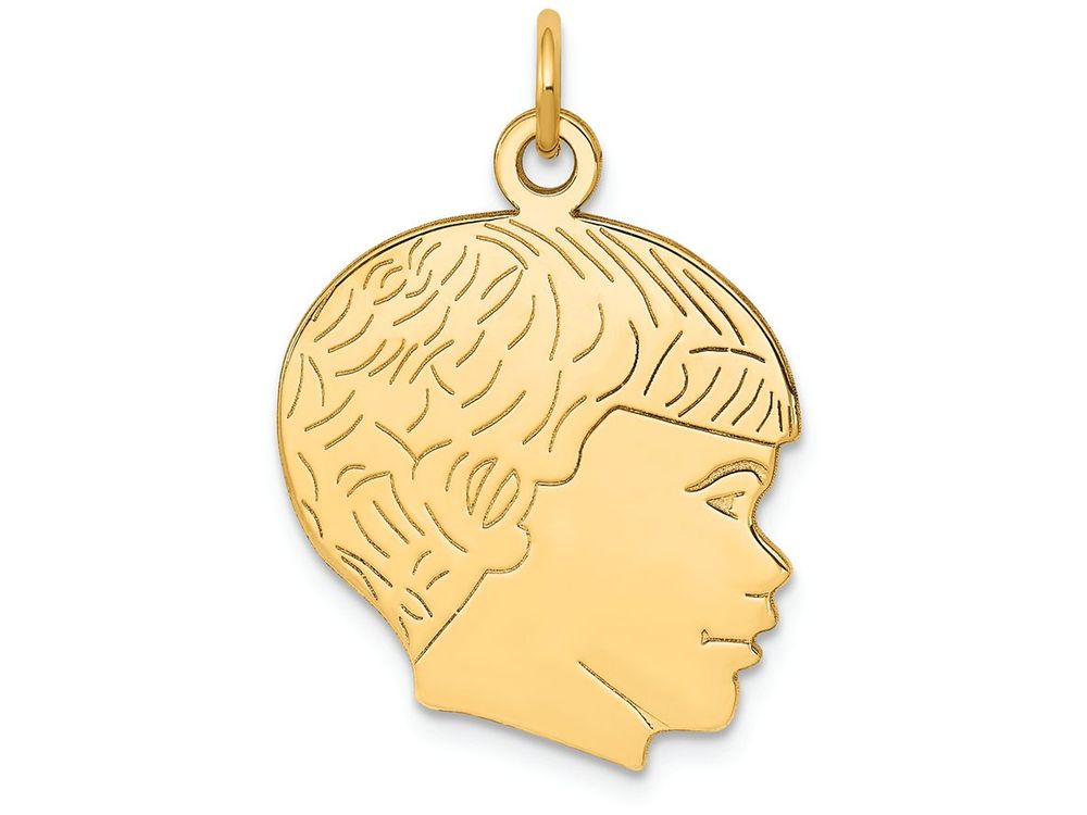 FJC Finejewelers 14k Yellow Gold Solid Polished Boys Head Charm