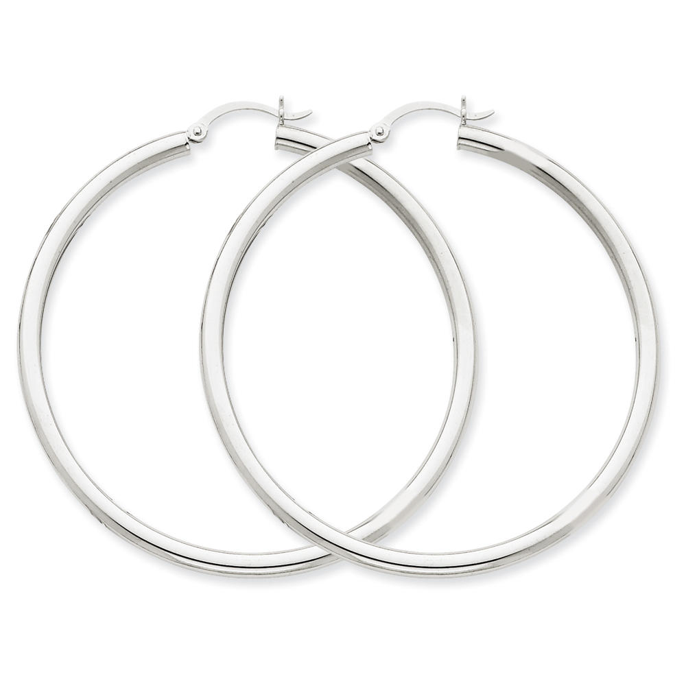 FJC Finejewelers 14k White Gold 3mm Round Hoop Earrings