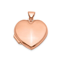 FJC Finejewelers 14k Rose Gold 18mm Domed Heart Locket Pendant Necklace 18 inch chain included
