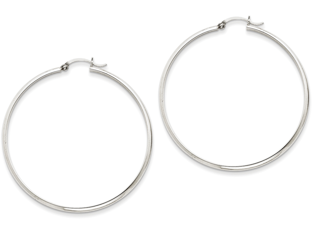 FJC Finejewelers 14k White Gold Polished Hoop Earring