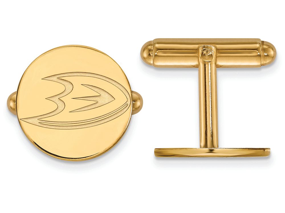 LogoArt 14k Yellow Gold Nhl Logoart Anaheim Ducks Cuff Links